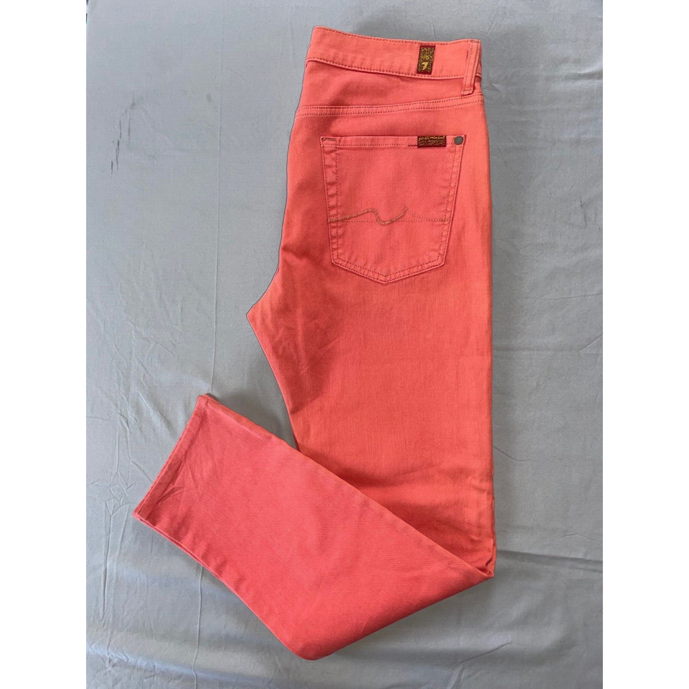 7 For All Mankind 'Slimmy' Fit Stretch Denim Jeans. Pink, Men's 33X30. EUC!!